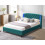 Comfy Living (5ft King Size, No Mattress) Fabric Bedframe With LED Headboard In Green 1