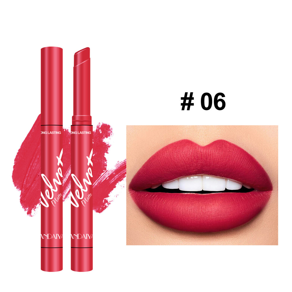 Not,Specified (06) 1Pc Matte Velvet Lipstick Lasting Moisturizing