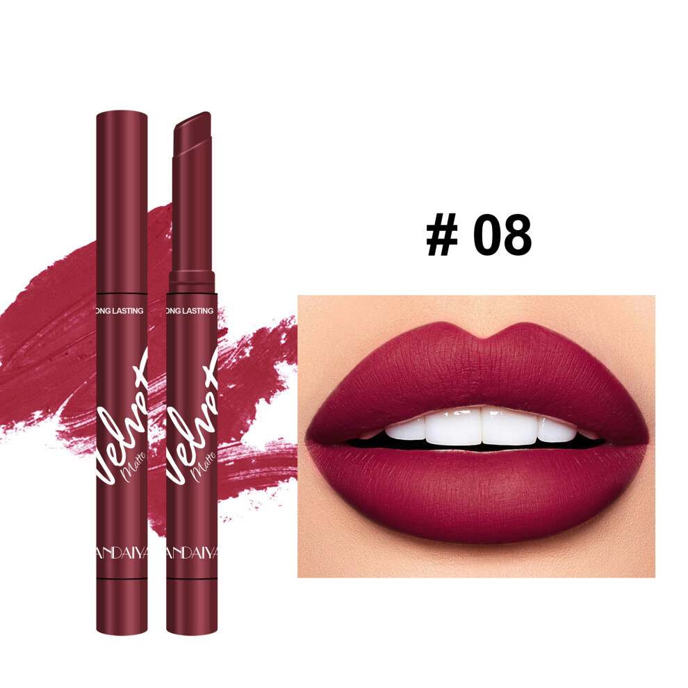 Not,Specified (08) 1Pc Matte Velvet Lipstick Lasting Moisturizing