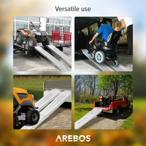AREBOS AREBOS Foldable Ramp max. 882 lbs (400 kg) Access Ramp Loading Ramp Folding Platform 2