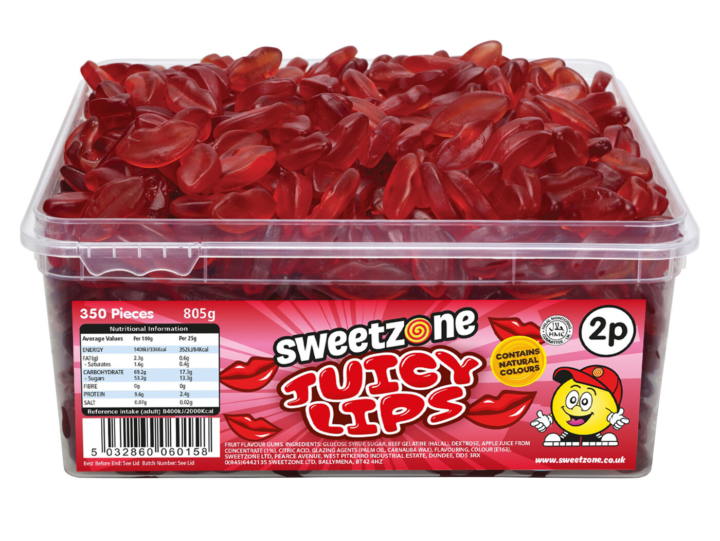 (Juicy Lips 800g TUB - 1H034) Halal Sweets Mini Frogs, Cola Bottles ...