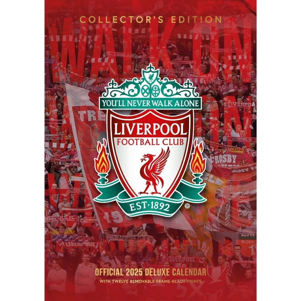 2025 Calendar Liverpool FC A3 Deluxe Calendar Official Product