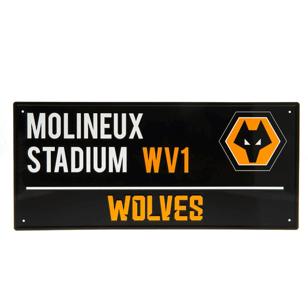 Wolverhampton Wanderers FC Black Metal Street Sign