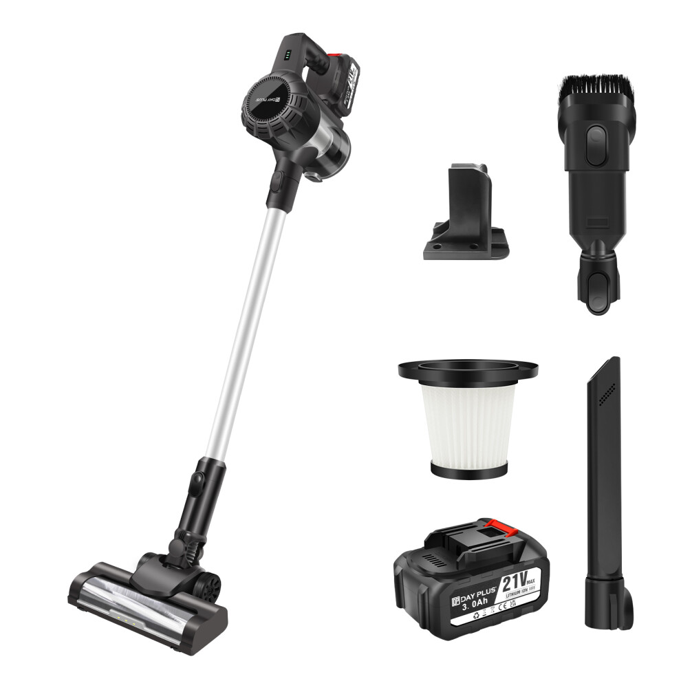 (With 2 Batteries) Cordless Stick Vacuum Cleaner 65 Mins Run-Time, 15000pa Stick Vacuum Removable Battery