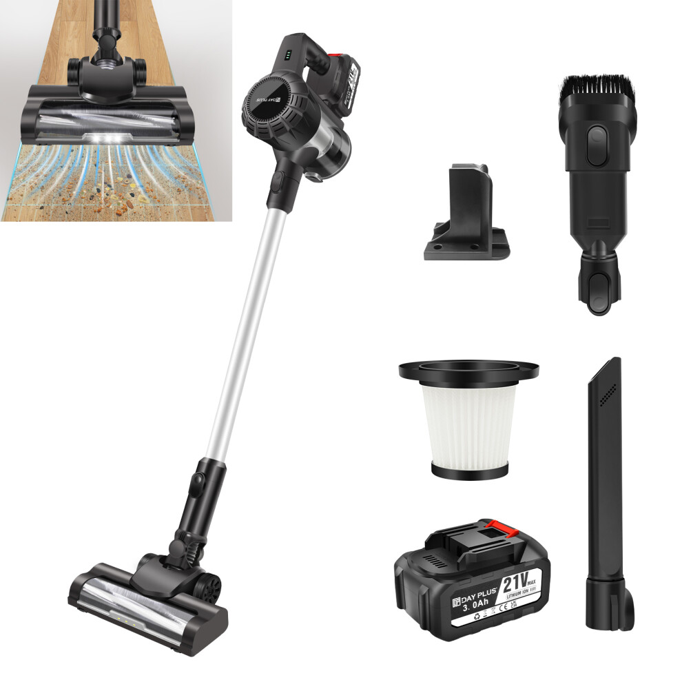 (with 2 Batteries) Cordless Vacuum Cleaner Pet Tool 140W 15000pa Stick Vacuum Up to 65min Runtime High Performance Cleaning