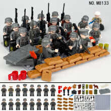Military War Soldier Army Building Blocks Minifigures Equipment Weapons Fortress Scene Toys