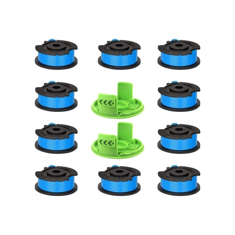 Replacement line spool for Greenworks G24LT brush cutter - 10 spools + 2 caps