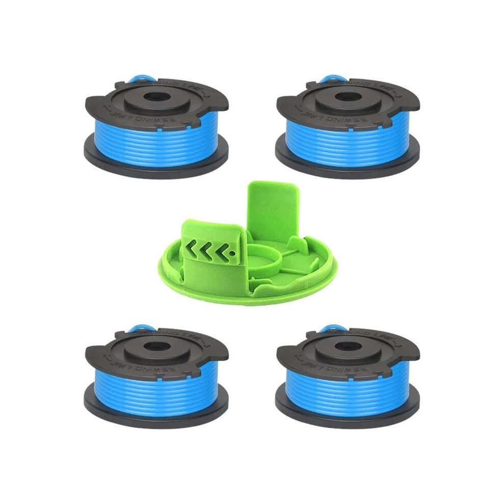 Replacement line spool for Greenworks G24LT, G24LTK2, G24LT30M and G24LT30MK2 24V brush cutter (4 spools + 1 cap[838]