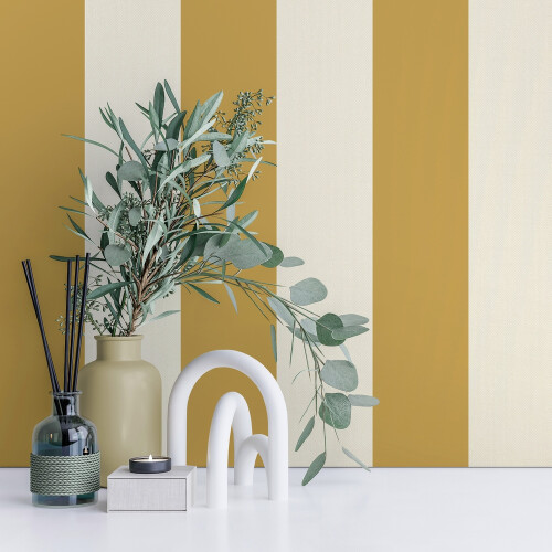 Fine Decor Fine Decor Juliette Stripe Ochre Wallpaper FD43455 2