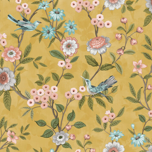 Fine Decor Fine Decor Eleanor Ochre Wallpaper FD43446