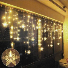 Curtain Lights, Curtain Lights Garland, 3.5M LED Christmas Lights Snowflake 96 LEDs 8 Lighting Modes, Decoration d A39