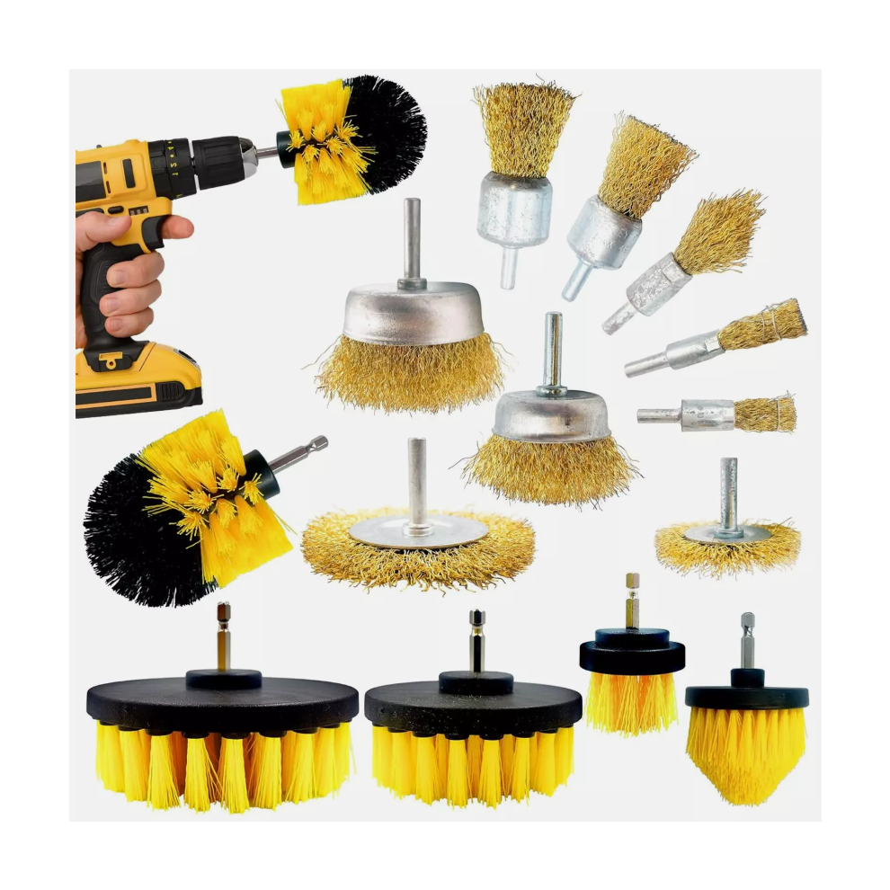 Drill Brushes Wire Brush Attachment Set Cleaning Power Scrub Home Car