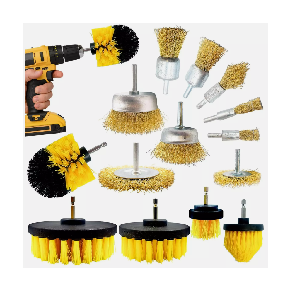 Drill Brushes Wire Brush Attachment Set Cleaning Power Scrub Home Car 5060507285466