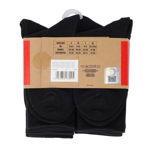 KicKers (Black, M) Kickers 6 PK Black Socks