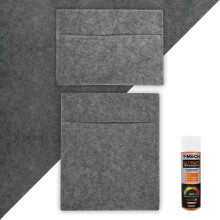 Doublure Intérieure Gris Clair, 2 Poches de Rangement & 5 Canettes de Colle