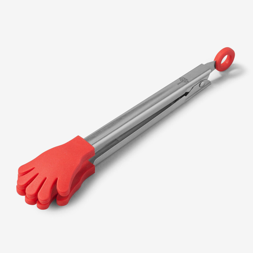 (Red) Zeal Silicone Handy Small Kitchen Tongs, 21cm