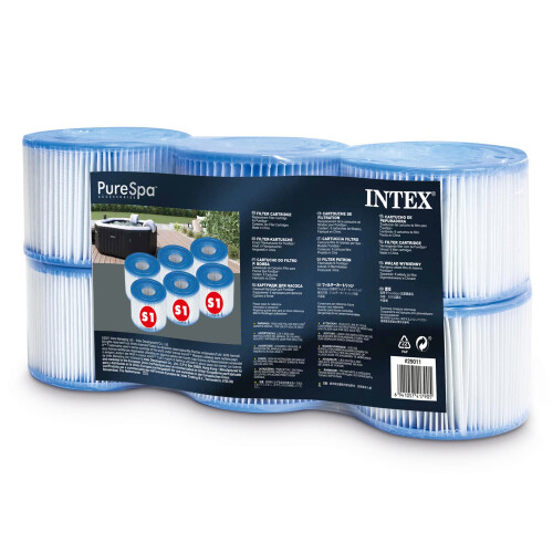 Intex Filter S1 Satz mit 6 Stück Pure SPA INTEX 29011