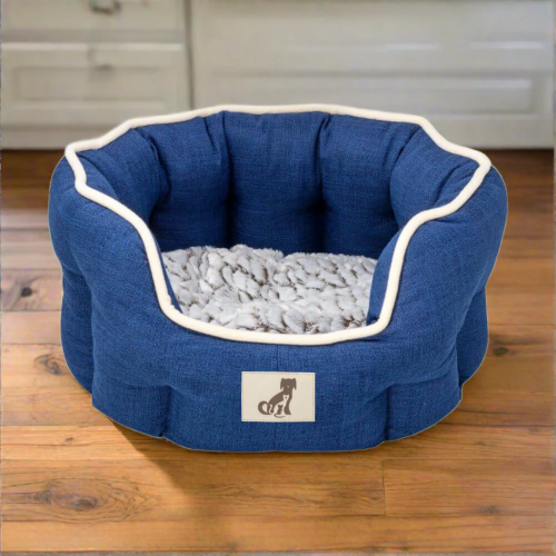 AllPetSolutions Alfie Navy Soft Dog Bed Medium 57x52x22cm 1