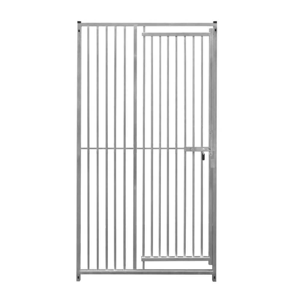 Dog Run Panels With Door Galvanised Steel Pen Fence 1.84m x 1m