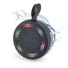 Chronus CHRONUS Water Resistant Shower Speaker, Handsfree, LED Light, True Wireless, Black