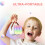 Chronus Mini Karaoke Machine-Bluetooth Speaker,2 Wireless Microphones-White 5