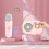 Chronus Mini Karaoke Machine, Portable Bluetooth, 2 Wireless Mics, Home/Party, Pink 3