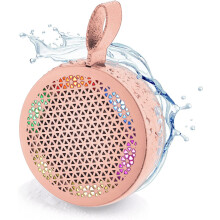Chronus CHRONUS Water Resistant Shower Speaker, Handsfree, LED Light, True Wireless, Pink