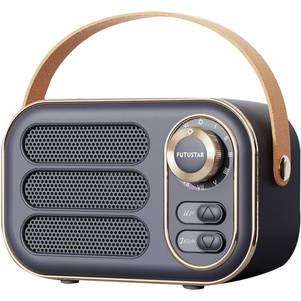 Chronus Chronus Retro Bluetooth Speaker, Vintage Style, Portable, Bluetooth 5.0, Black 6976919916586