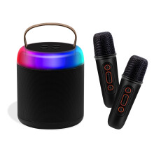 Najnovší mini karaoke stroj Prenosný Bluetooth reproduktor s 2 bezdrôtovými mikrofónmi pre deti Dospelí Hudobné hračky pre