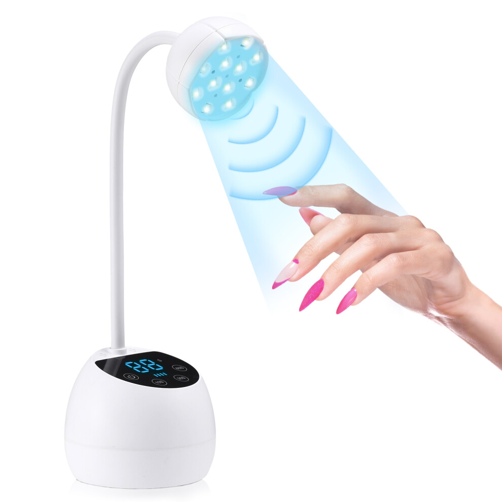 Light Wireless Nail Dryer Uv Led Usb Rechargeable Nail Lamp With Touch Control Auto Sensing Nail 360 Bendable Table Nail Lamp