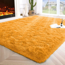 (Yellow Ochre, 120cm x 170cm (4ft x 5ft 6")) Shaggy Thick Large Rugs Living Room Area Outdoor Indoor Non Slip Kitchen Runner Rugs