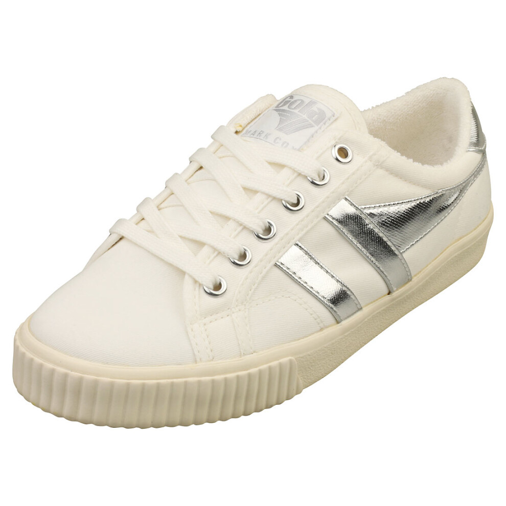 (6) Gola Tennis Mark Cox Womens Fashion Trainers in Off White Silver