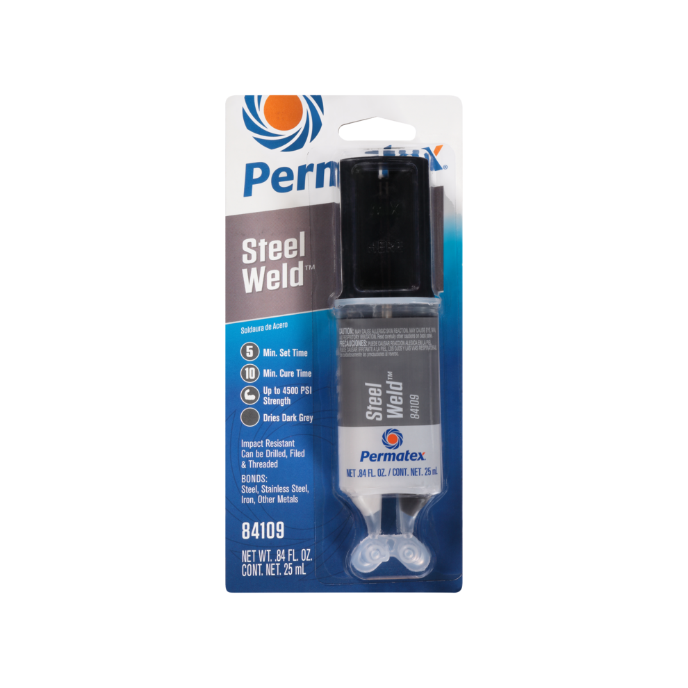 PERMATEX 4 Minute Multi Metal Epoxy Syringe 25ml - Fast Metal Bonding, Steel & Aluminum, Strong Adhesive