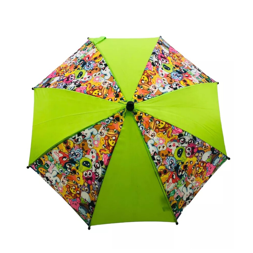 Official Licensed Moshi Monsters Children's Umbrella Girls Rain Brolly School with Safety Open - Green