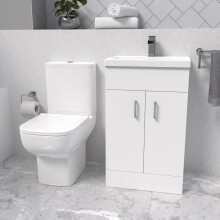 Nanuya 500mm Cloakroom Suite with Basin Vanity and Close Coupled Toilet
