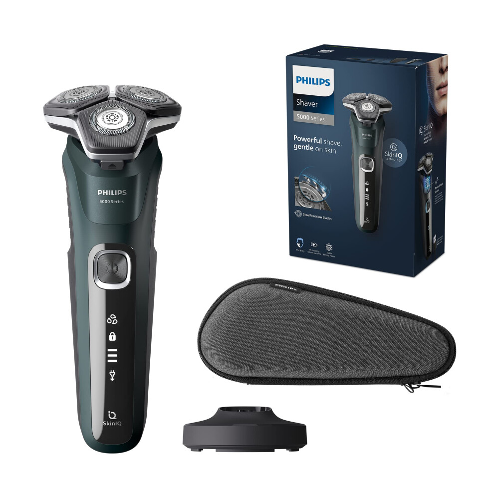 Philips Shaver Series 5000 - Wet & Dry Electric Mens Shaver With Charging Stand And Travel Case (Model S5884/35)