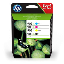 Cartuchos de tinta originales HP 3HZ51AE 903XL de alto rendimiento, Negro/Cian/Magenta/Amarillo, Multipack