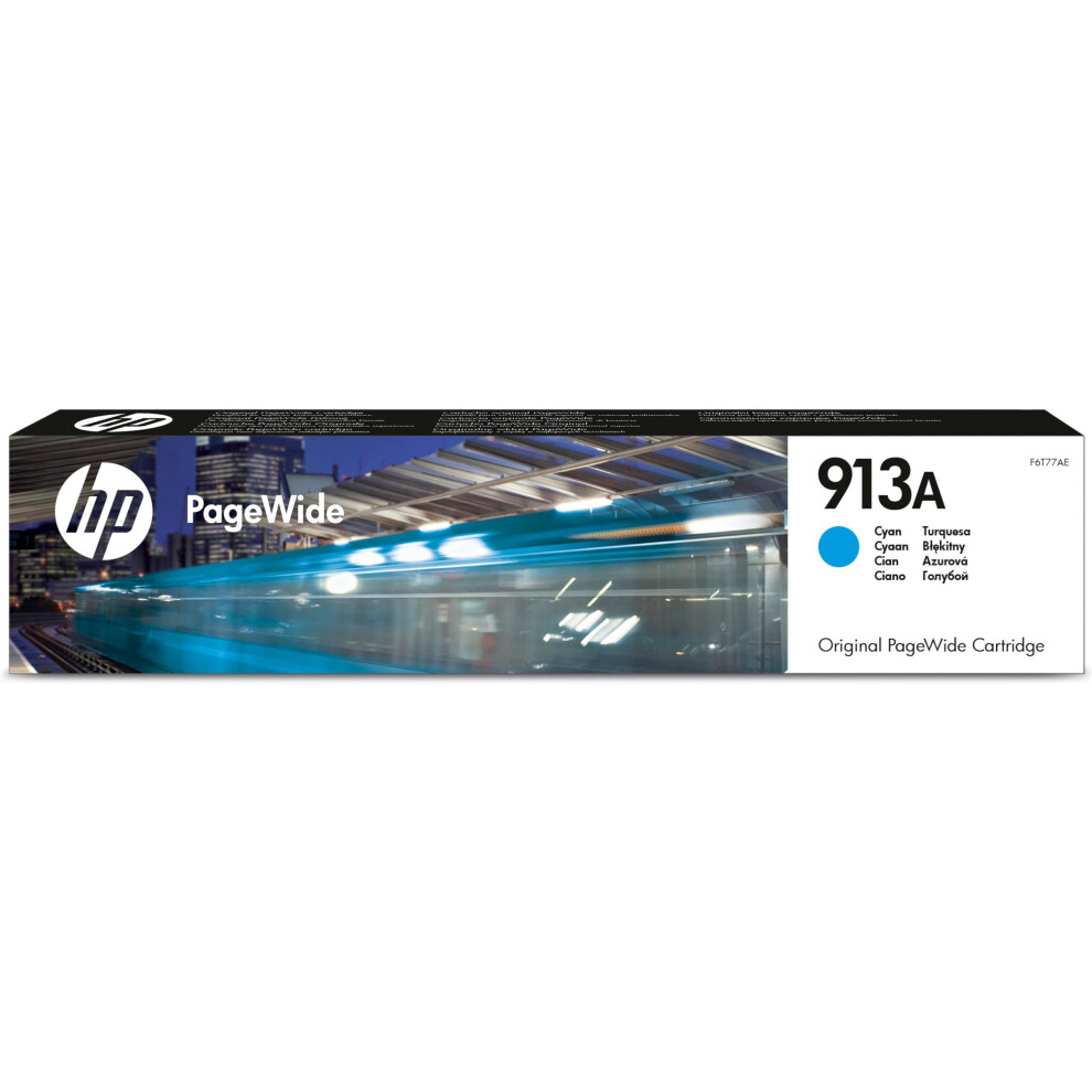 HP F6T77AE 913A Original PageWide Cartridge, Cyan, Single Pack