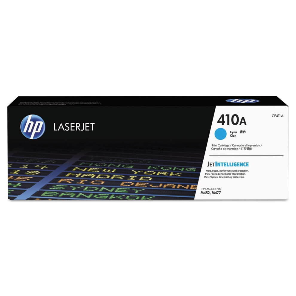 HP CF411A 410A Original LaserJet Toner Cartridge, Cyan, Single Pack, Standard