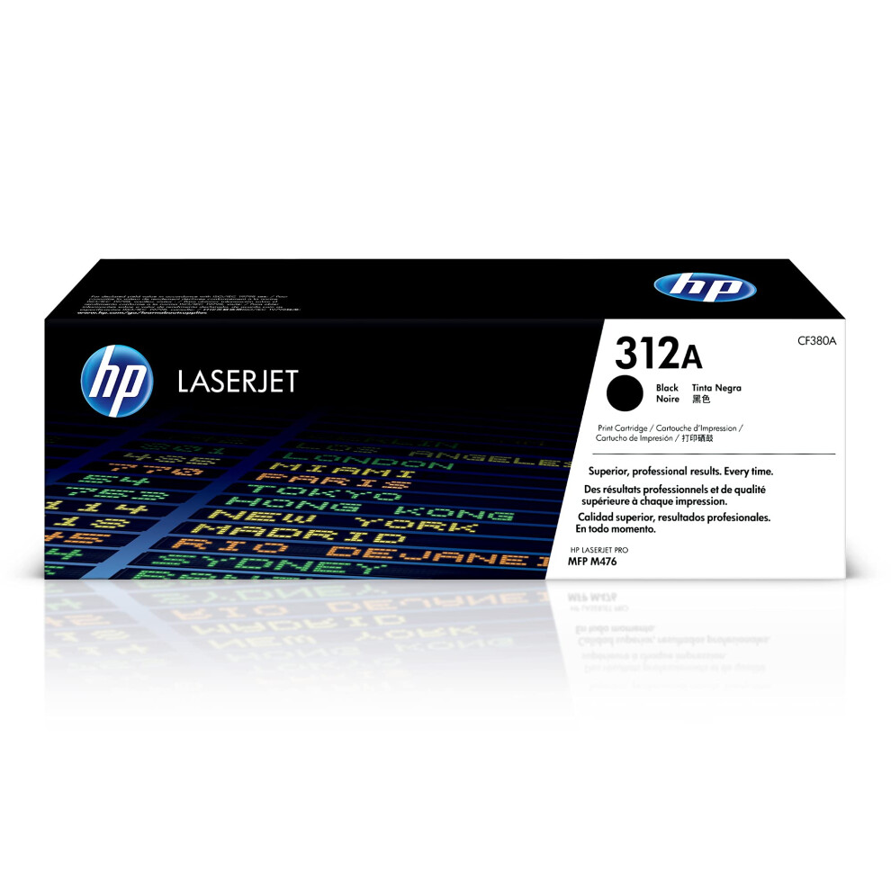 HP CF380A 312A Original LaserJet Toner Cartridge, Black, Single Pack