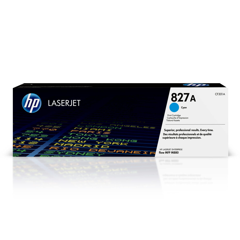 HP CF301A 827A Original LaserJet Toner Cartridge, Cyan, Single Pack