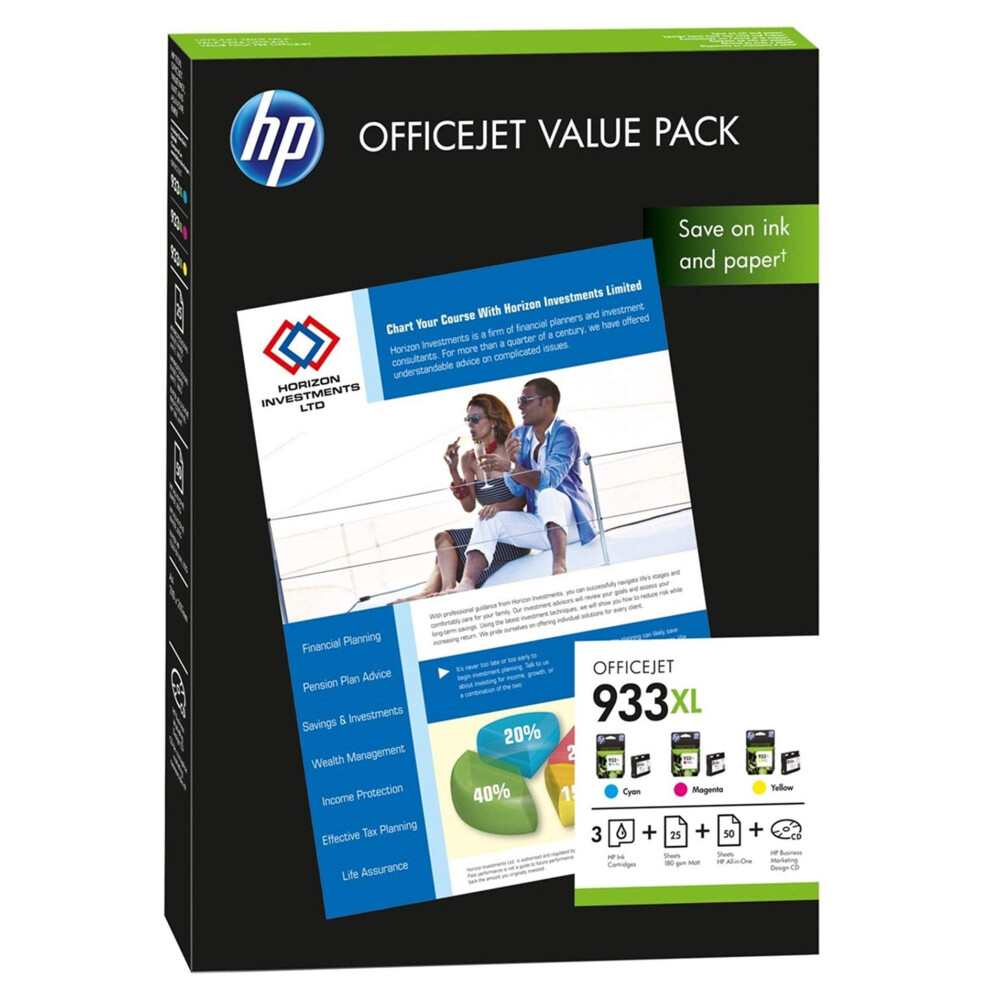 HP CR711AE 933XL Officejet Value Pack, 75 Sheets/A4/210 x 297 mm, Cyan/Magenta/Yellow, Multipack