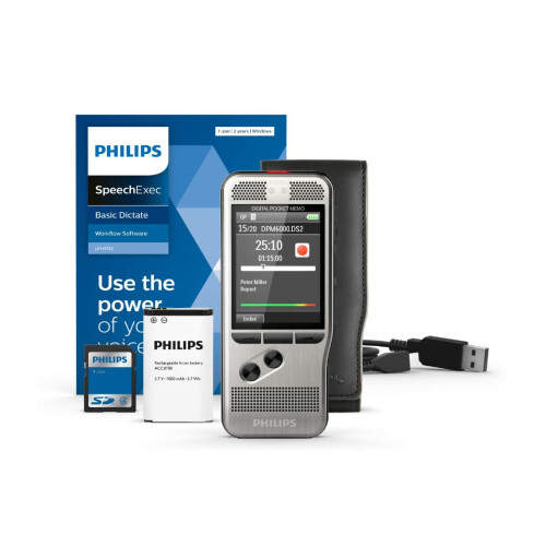Philips Dictáfono digital Philips DPM6000 com dois microfones e slot para SD - Preto 1