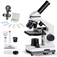 Microscópio para crianças e adultos 100x-1000x Palco mecânico Iluminação reflectida/transmitida Oculares de campo amplo