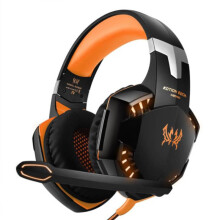 (Orange) 35mm Gaming Headset Mic Led Headphones For Pc Laptop Ps4 Slim Pro Xbox One S X