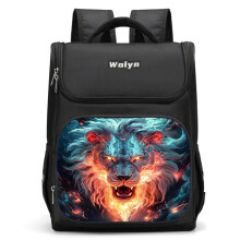 (Style Q, Small) 3d Lightweight Lion Backpack For Kids Oxford Fabric Spacious Unisex School Bag