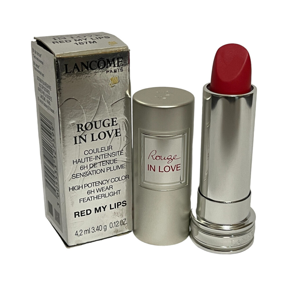 Lancome Rouge in Love Featherlight Lipstick 3.4g #187M Red My Lips