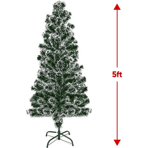 5ft Artificial Christmas Tree with Snow Tips & Metal Stand - Realistic 1
