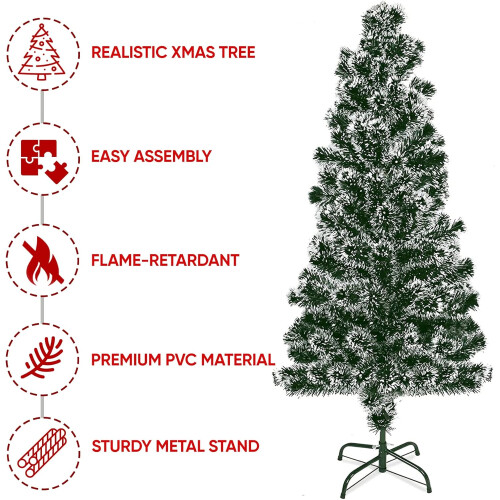 5ft Artificial Christmas Tree with Snow Tips & Metal Stand - Realistic 2