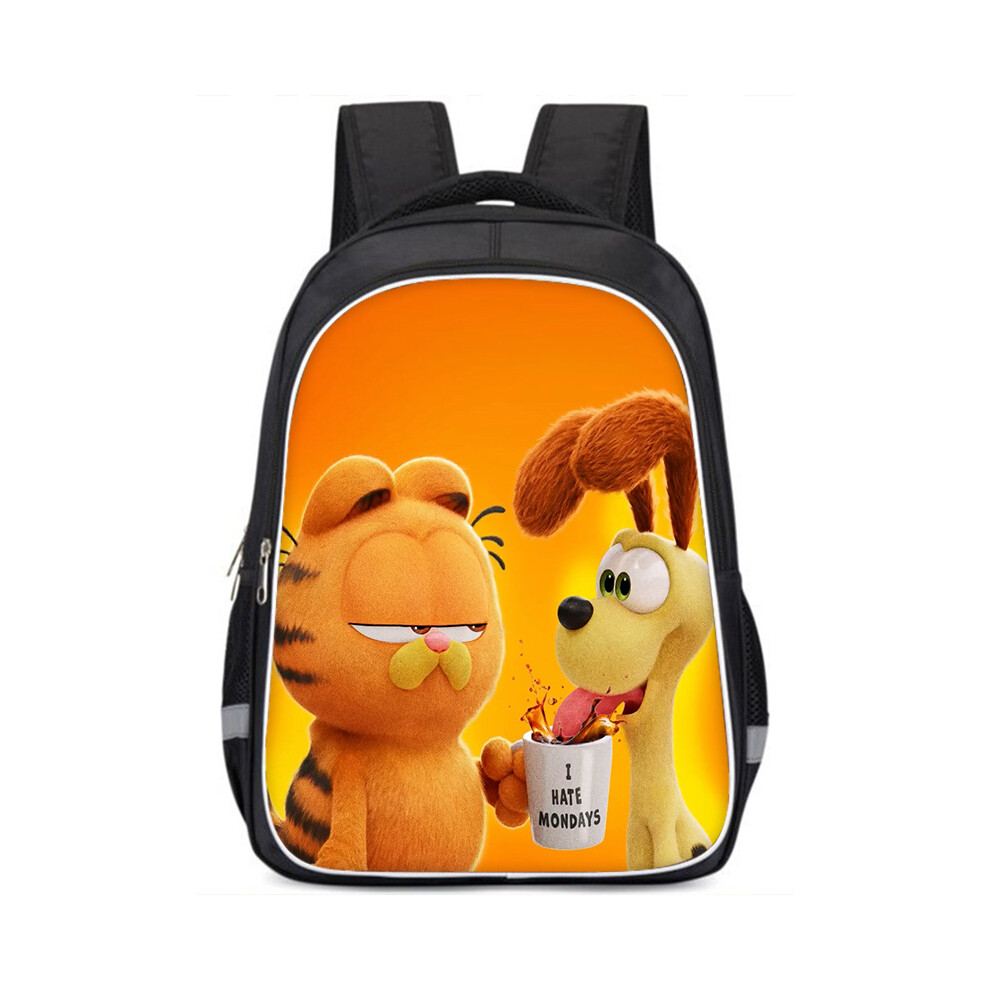 (Style A, Large) Oxford Durable Fabric Garfield Movie Poster Backpack For Students With Extra Storage